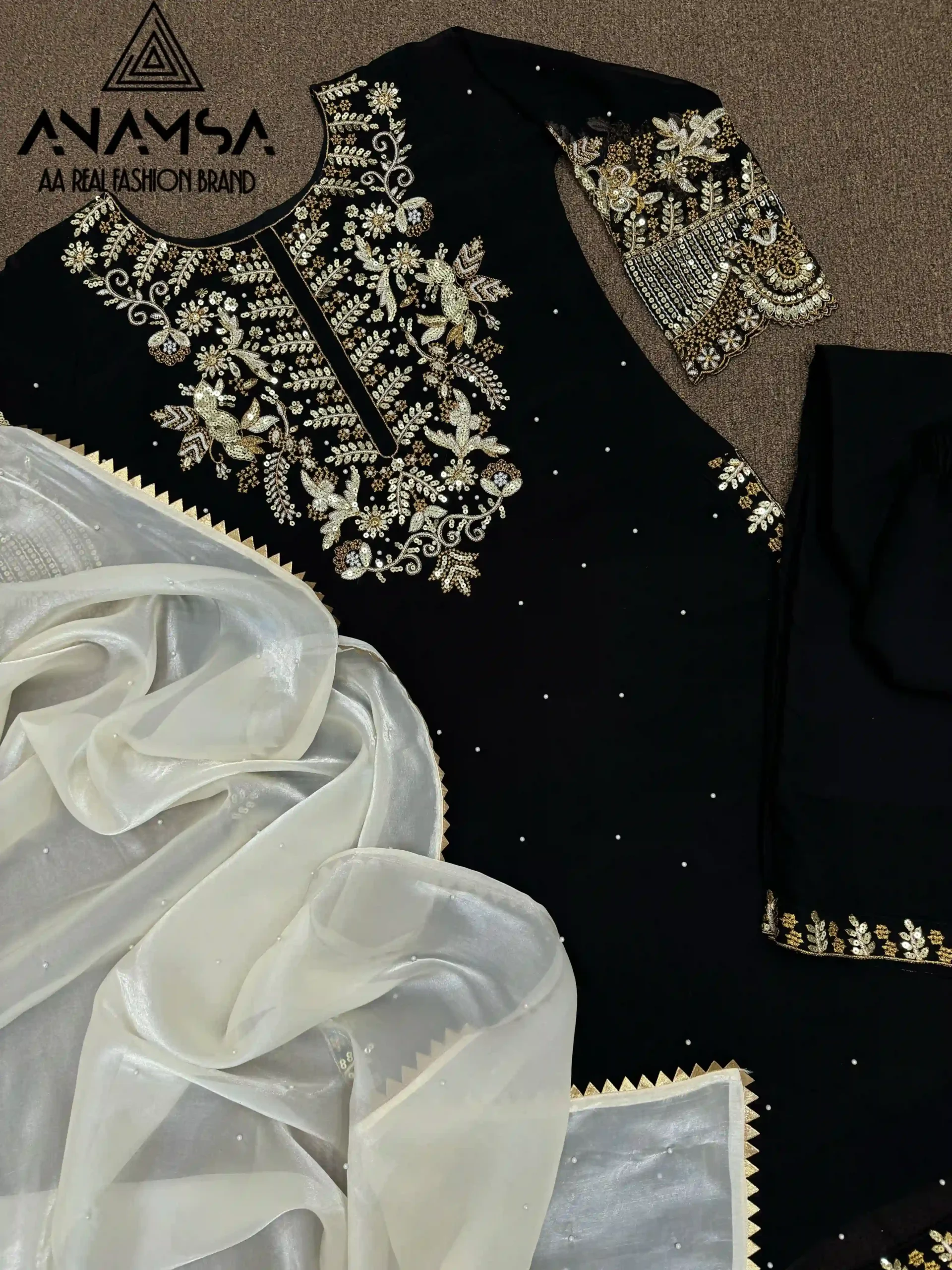 Vardan Ethnic Anamsa 487 Heavy Pure Faux Georgette Wholesale Pakistani Salwar Suit — Wholesale Salwar Suits, MPA wholesale from Surat - Gallery Image 4